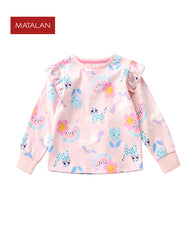 MATALAN BABY PINK RAINBOW PRINT TOP