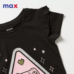 MAX BLACK GAMER GIRL COTTON T-SHIRT