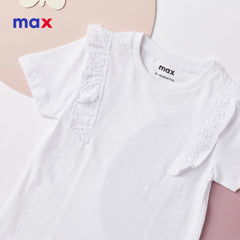 MAX PLAIN T-SHIRT WITH RUFFLED AND SHORT SLEEVE