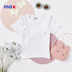 MAX PLAIN T-SHIRT WITH RUFFLED AND SHORT SLEEVE