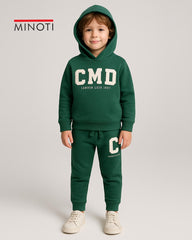 MINOTI GREEN CMD FLEECE HOODIE WITH TROUSER SET