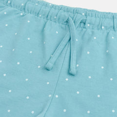 MO GIRLS BLUE DOTTED SHORT