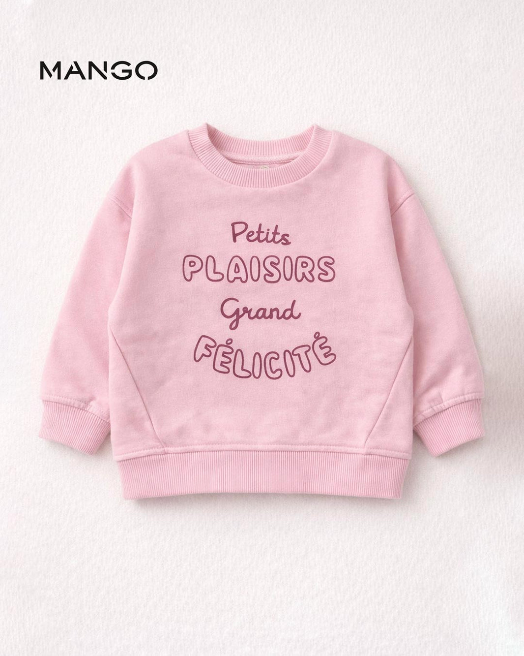 MANGO PINK LITTLE PLEASURE PRINTED SWEATSHIRT
