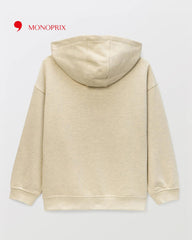 MONOPRIX BEAR GRAPHIC ZIP UP HOODIE