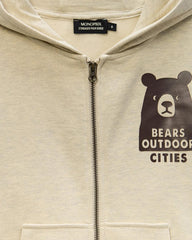 MONOPRIX BEAR GRAPHIC ZIP UP HOODIE