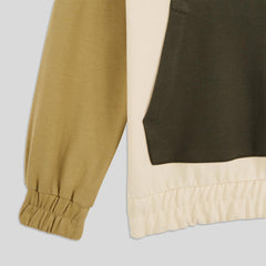 MONOPRIX BEIGE TRICOLOR BELLEY POCKET SWEATSHIRT