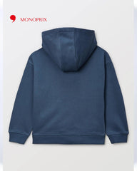 MONOPRIX BLUE EXPLORE NATURE FLEECE ZIP HOODIE
