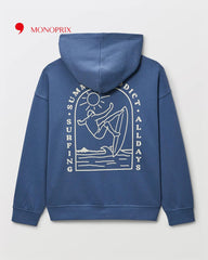 MONOPRIX BLUE SUMMER ADDICT ZIP HOODIE