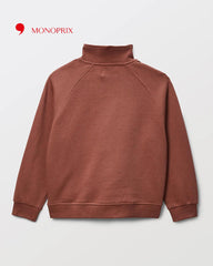 MONOPRIX BRICK RED TRUCKER COLLAR SWEATSHIRT
