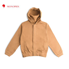 MONOPRIX BROWN HOODED TEDDY JACKET