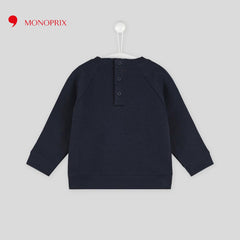 MONOPRIX DARK BLUE FOX EMBROIDERED SWEATSHIRT