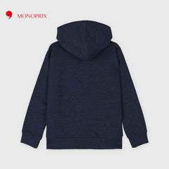 MONOPRIX DARK BLUE SMILE EMBROIDERED HOODIE