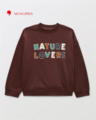 MONOPRIX DARK BROWN NATURE LOVER SWEATSHIRT