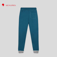 MONOPRIX GREEN CORD CONTRASTING TROUSER