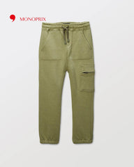 MONOPRIX GREEN COTTON CARGO JOGGER TROUSER