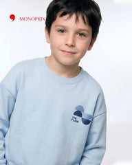 MONOPRIX LIGHT BLUE PRINTED SWEATSHIRT