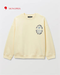 MONOPRIX LIGHT YELLOW CALIFORNA PRINT SWEATSHIRT
