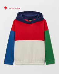 MONOPRIX BOYS COLOR BLOCK HOODIE WITH CARGO JOGGER SET