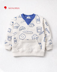 MONOPRIX OFF WHITE BOYS PRINTED SWEATSHIRT