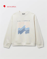 MONOPRIX OFF WHITE CALIFORNAI SWEATSHIRT