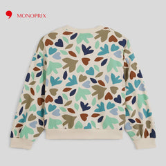 MONOPRIX OFF WHITE PRINTED SWEATSHIRT