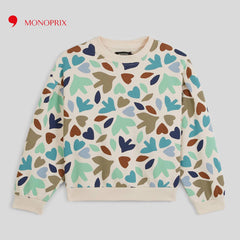 MONOPRIX OFF WHITE PRINTED SWEATSHIRT
