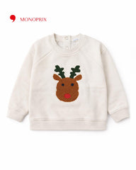 MONOPRIX OFF WHITE REINDEER SWEATSHIRT