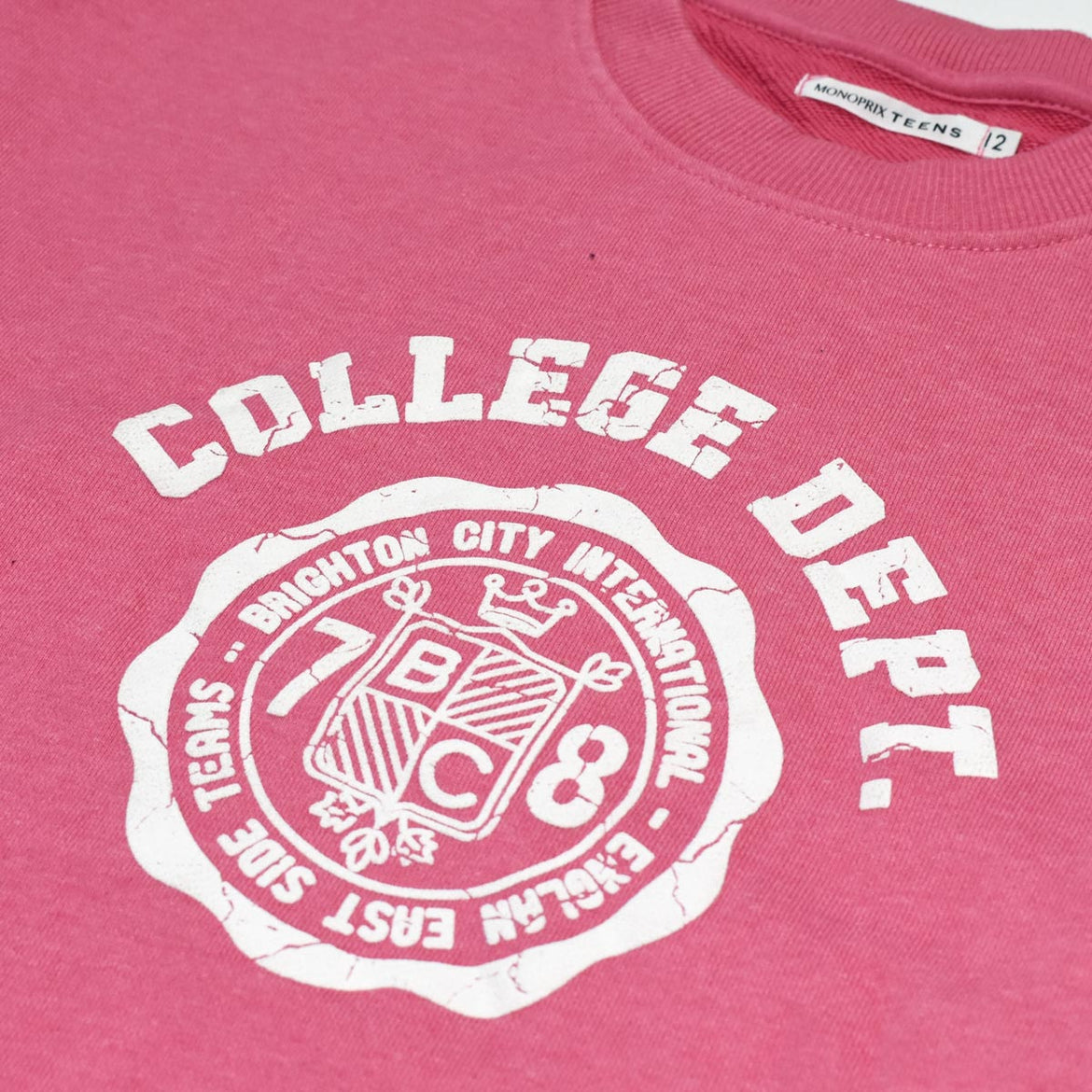 MONOPRIX PINK PRINTED SWEATSHIRT
