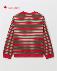MONOPRIX RED STRIPED SWEATSHIRT