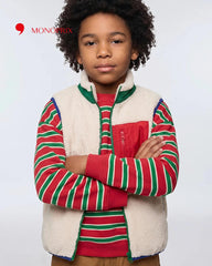 MONOPRIX RED STRIPED SWEATSHIRT