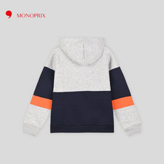 MONOPRIX TRICOLOR LIGHT GREY COTTON HOODIE