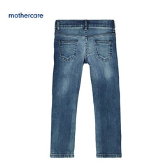 MOTHERCARE BLUE GIRLS DENIM JEANS WITH PEARLS