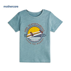 MOTHERCARE GREEN SKATERBOARD T-SHIRT
