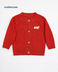 MOTHERCARE RED KNITTED CARDIGAN