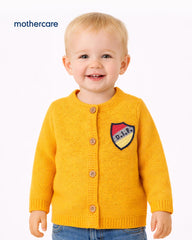 MOTHERCARE YELLOW EMBROIDERED KNITTED CARDIGAN