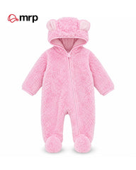 MRP BABY PINK TEDDY BEAR FLEECE ROMPER