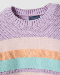 M&S PASTEL MULTICOLOR STRIPED KNITTED SWEATER