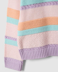 M&S PASTEL MULTICOLOR STRIPED KNITTED SWEATER