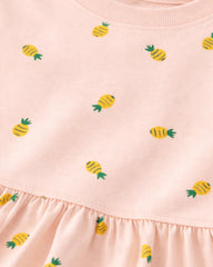 M&S PEACH PINAPPLE PRINT BABY DRESS