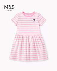 M&S SWEETHEART STRIPED COTTON DRESS