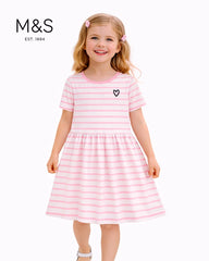 M&S SWEETHEART STRIPED COTTON DRESS