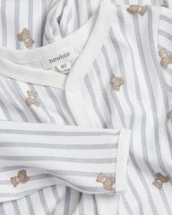 NEWBIE BLUE STRIPED TEDDY BEAR ROMPER
