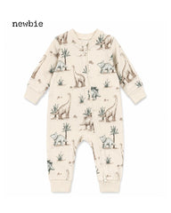 NEWBIE DINO PRINT ZIP UP ROMPER