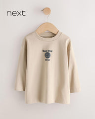 NEXT BEIGE BEST DAY EVER LONG SLEEVE T-SHIRT