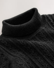 NEXT BLACK CABLE KNIT HIGH NECK JUMPER