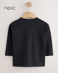 NEXT BLACK HAPPY LITTLE HUMAN LONG SLEEVE T-SHIRT