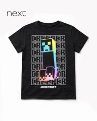 NEXT BLACK MINECRAFT SHORT SLEEVE T-SHIRT