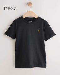 NEXT BLACK STAG EMBROIDERED SHORT SLEEVE T-SHIRT