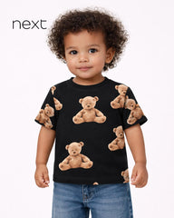 NEXT BLACK TEDDY BEAR SHORT SLEEVE T-SHIRT