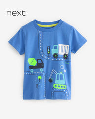 NEXT BLUE BEEP BEEP SHORT SLEEVE PRINT T-SHIRT